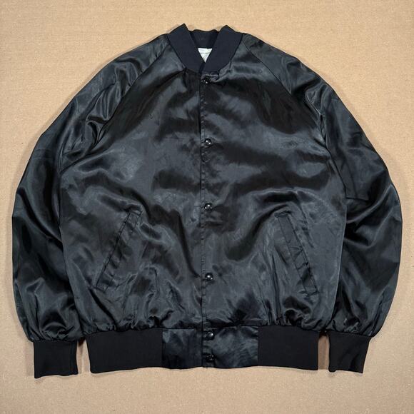 Vintage 1989 American Finals Rodeo Jacket Black Satin Bomber Embroidered Western - Picture 3 of 9
